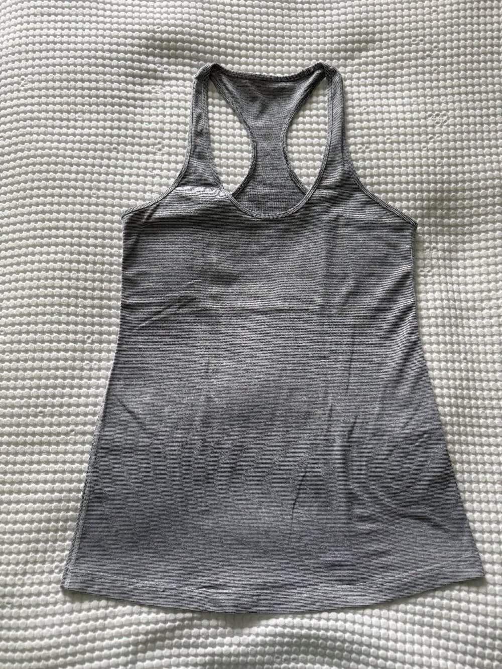 Cool Racerback - Heathered Coal Wee Stripe